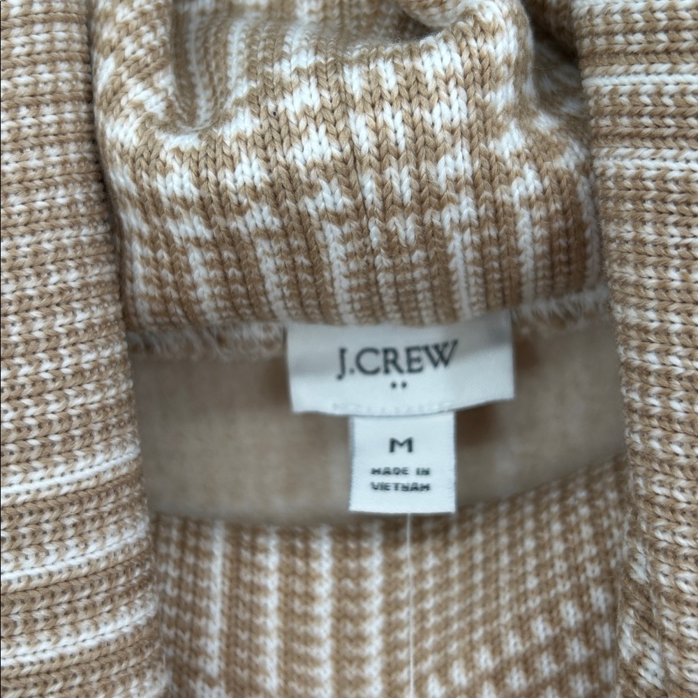 J.Crew Long-sleeve funnelneck pullover NWT Size Medium in Camel Ivory - Picture 7 of 9